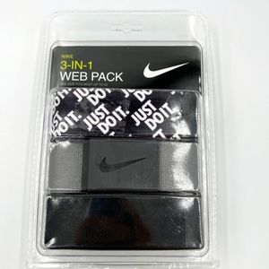 Nike Golf Just Do It 3 in 1 Web Pack Belts One Size Fits Up to 42” 3 Pack